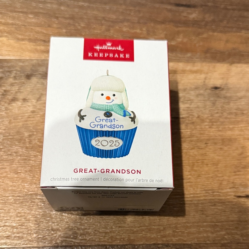 Hallmark Keepsake Great-Grandson Snowman Ornament - Blue and White